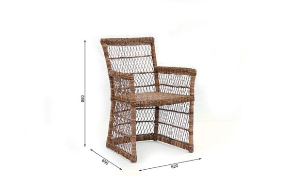 Linus Dining Arm Chair Open Weave Dimension
