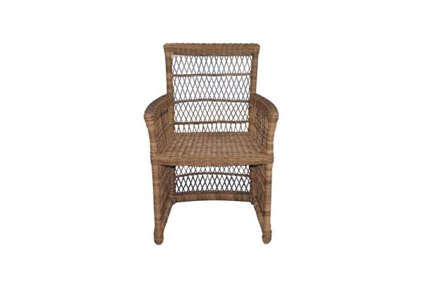 Linus Dining Arm Chair Open Weave Front View