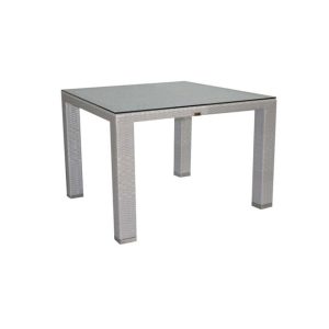 Square Table Satin White 100x100x75